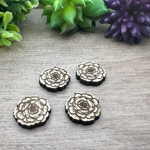 Peony Flower Wood Pieces