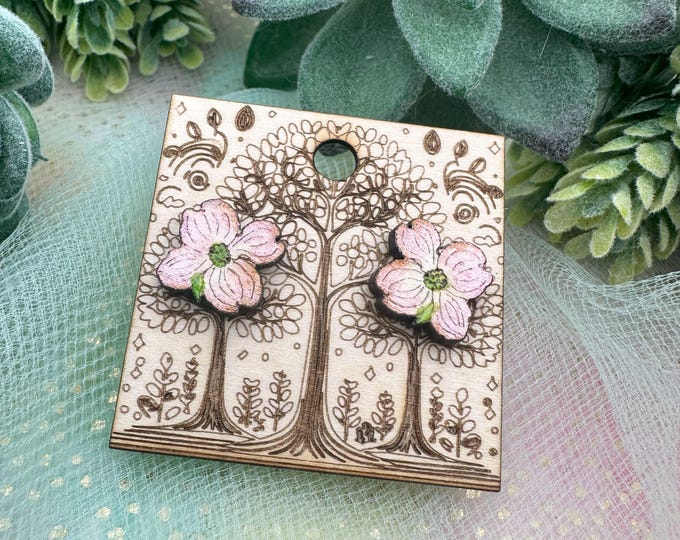 Dogwood Flower Stud Earrings