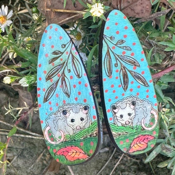 Opossum Hair Clips –  Trash Goblin Era Wooden Possum Barrettes