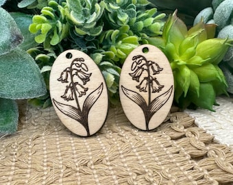 Pair Bluebell Charms for Jewelry Crafting
