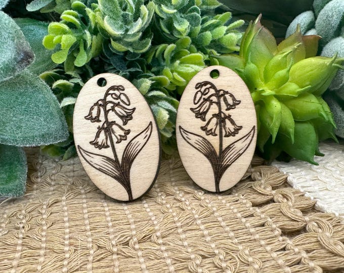 Pair Bluebell Charms for Jewelry Crafting