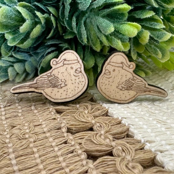 Basswood Bird Blanks: Hand-Drawn DIY Earrings, Ornaments (28x18mm)