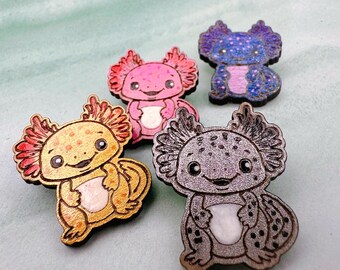 Adorable Axolotl Earrings or Pins
