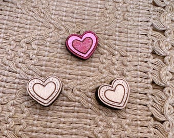 4+ Heart Unfinished Wood Pieces Jewelry Blanks