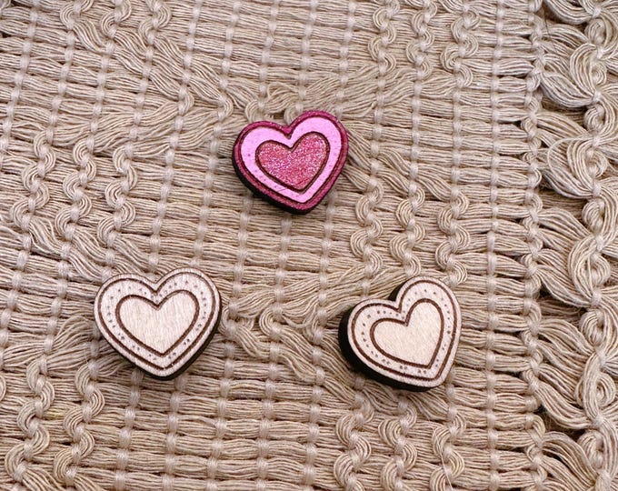 4+ Heart Unfinished Wood Pieces Jewelry Blanks
