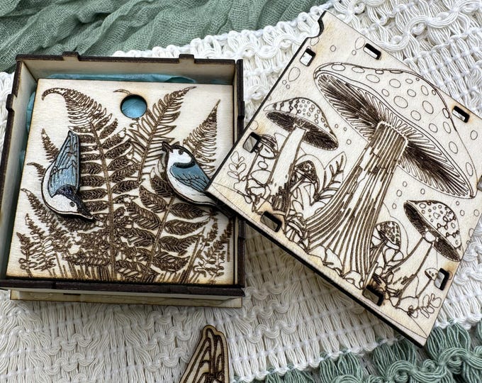 Asymmetrical Nuthatch Bird Earrings