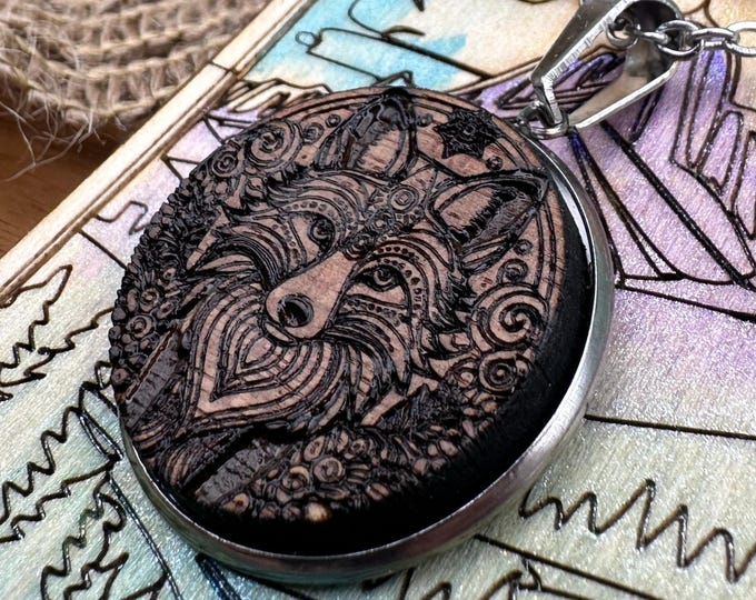 Fox Necklace in a wood gift box
