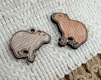 Laser Cut Wood Capybara Charms or Cabochons