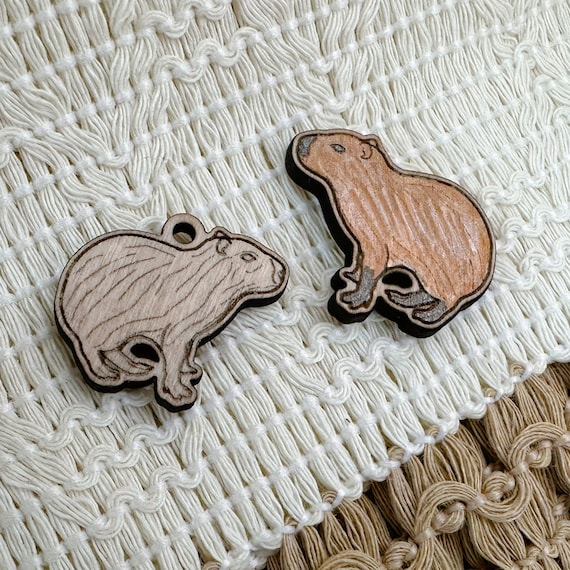 Laser Cut Wood Capybara Charms or Cabochons