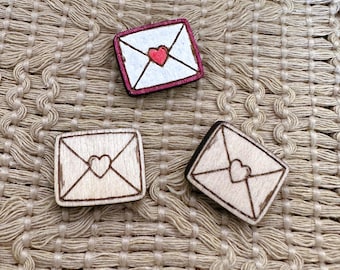 4+ Heart Letter Envelope Unfinished Wood Pieces Jewelry Blanks