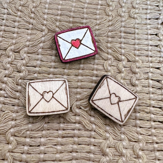 4+ Heart Letter Envelope Unfinished Wood Pieces Jewelry Blanks