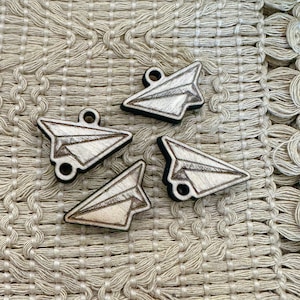 Paper Airplane Wood Charms Cabachons Connectors Dangles Jewelry Findings