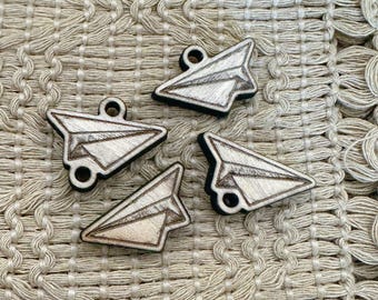 Paper Airplane Wood Charms Cabachons Connectors Dangles Jewelry Findings