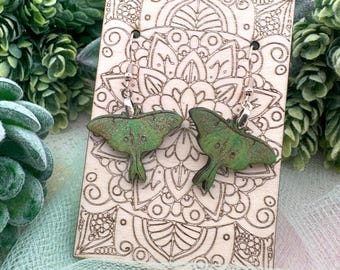 Luna Moth Dangle Earrings