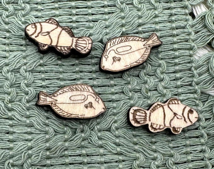 Clownfish or Blue Tang Fish Earring or Craft Blanks