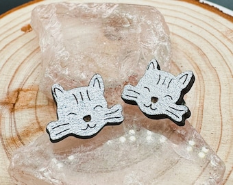Happy Cat Studs in a wood gift box