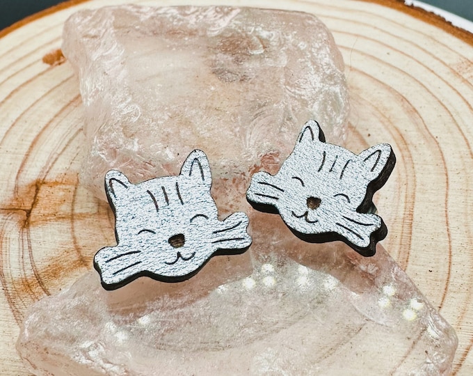 Happy Cat Studs in a wood gift box