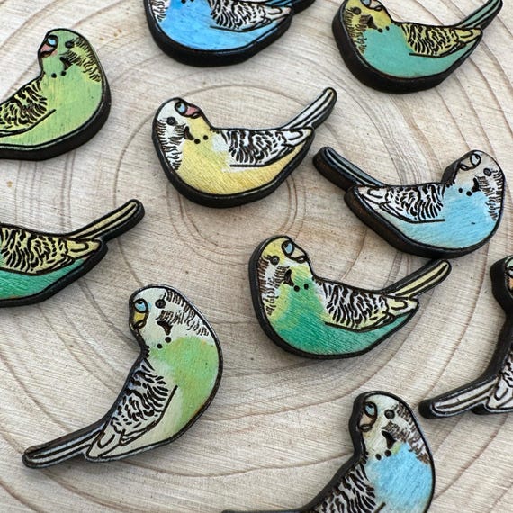 Hand-Painted Parakeet Stud Earrings: Custom Pet Portrait Bird Jewelry