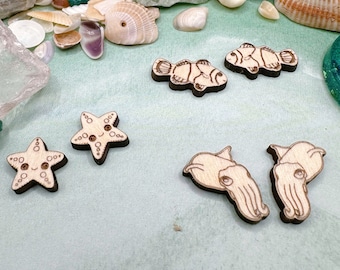 Cuttlefish, Clownfish, or Kawaii Starfish Wood Blanks