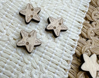 Kawaii Starfish Wood Earring Blanks