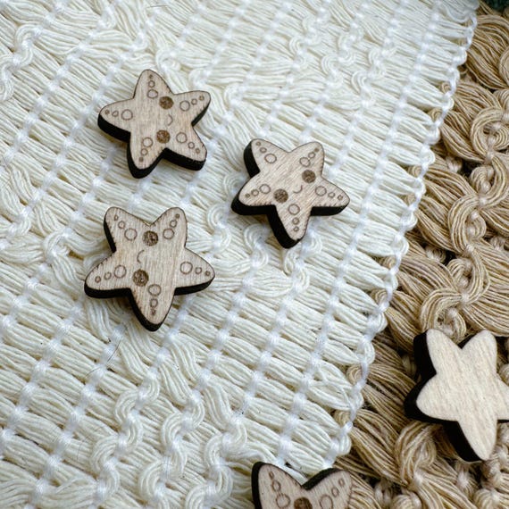 Kawaii Starfish Wood Earring Blanks