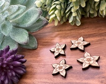 Columbine Flower Wood Pieces