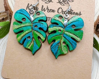 Monstera Dangle Earrings