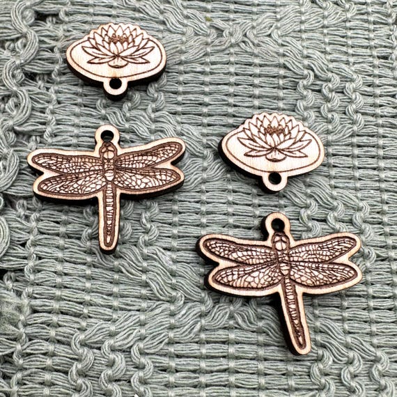 Lilypad and Dragonfly Earring Craft Blanks