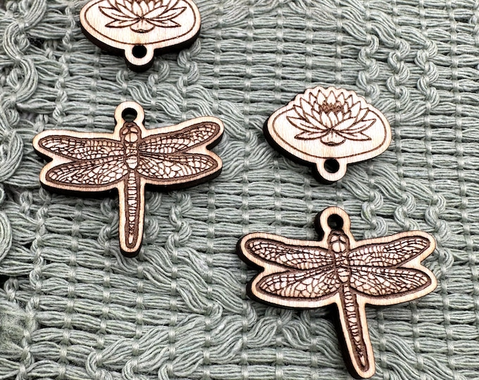 Lilypad and Dragonfly Earring Craft Blanks