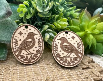 Folk Art Inspired Bird Charms for Jewelry Crafting