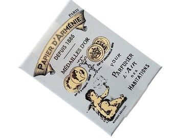 Papier d Armenie Incense Paper Armenie Vintage Box. French Incense Paper. Hand Made Incense. Box Contains 6 Booklets. Armenie Scent.