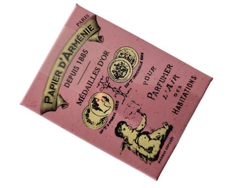 Papier d Armenie Incense Paper Rose Vintage Box. French Incense Paper. Hand Made Incense. Box Contains 6 Booklets. Rose Scent.
