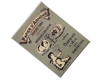 Papier d Armenie Incense Paper Tradition Vintage Box. French Incense Paper. Hand Made. Box Contains 6 Booklets Tradition Scent