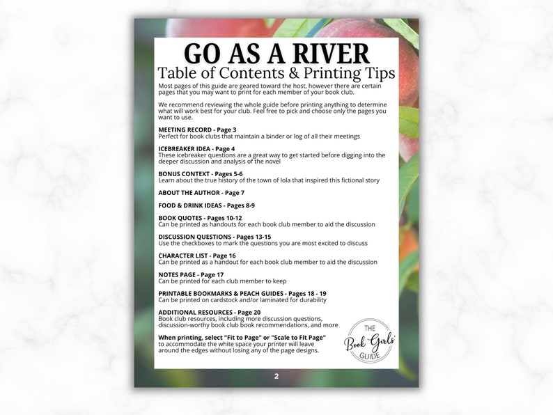 Pode incluir: Um guia impresso intitulado "GO AS A RIVER" com um sum&aacute;rio e dicas de impress&atilde;o. O guia inclui se&ccedil;&otilde;es sobre atas de reuni&otilde;es, ideias para quebrar o gelo, contexto de b&ocirc;nus e perguntas para discuss&atilde;o. O guia foi projetado para clubes de leitura.