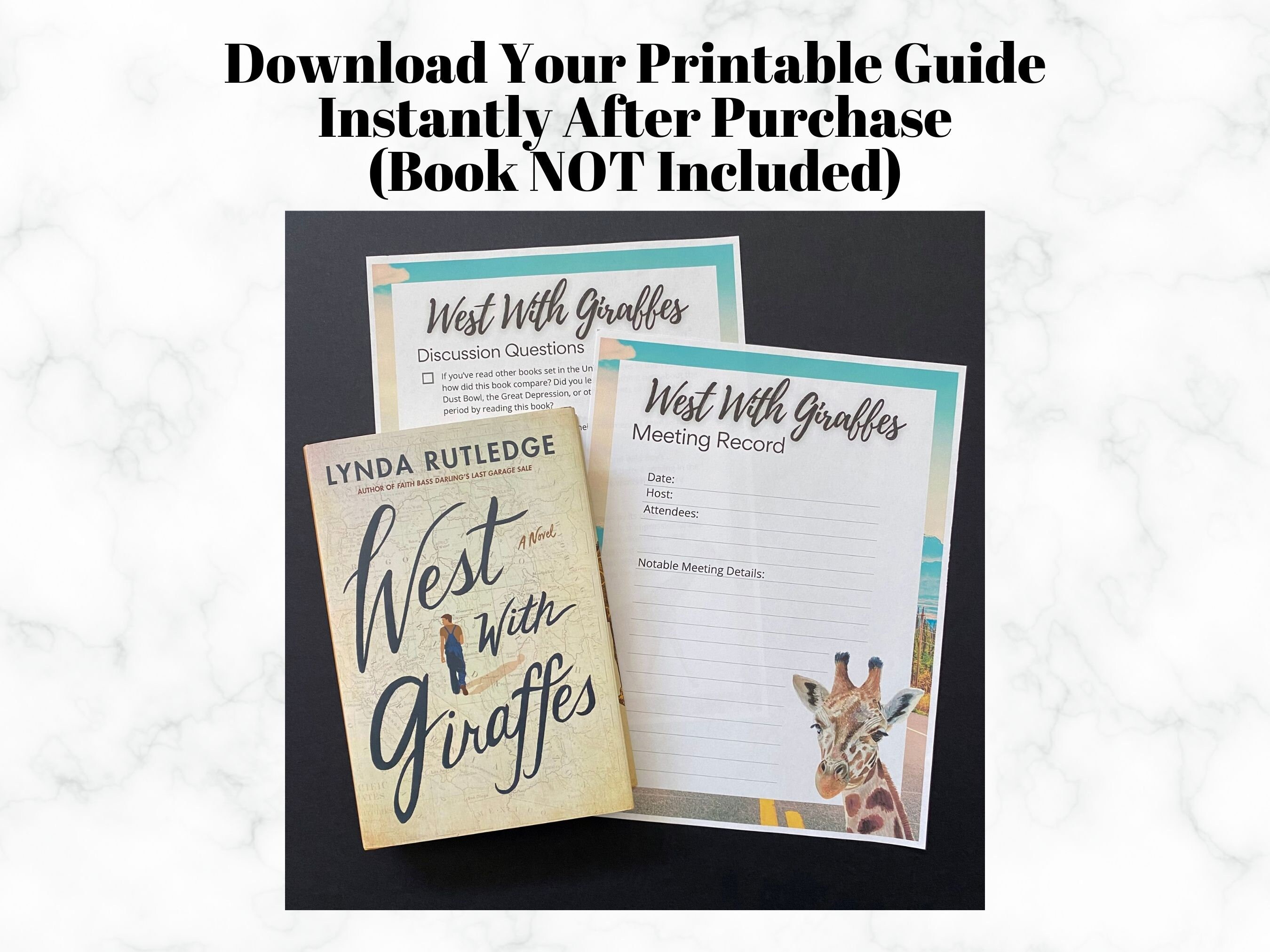 West With Giraffes Book Club Guide - Etsy