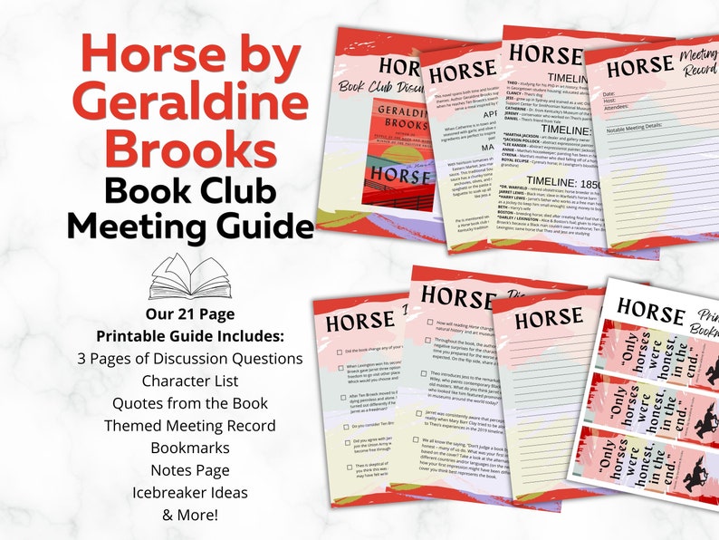 Horse Book Club Guide Horse by Geraldine Brooks Discussion Questions