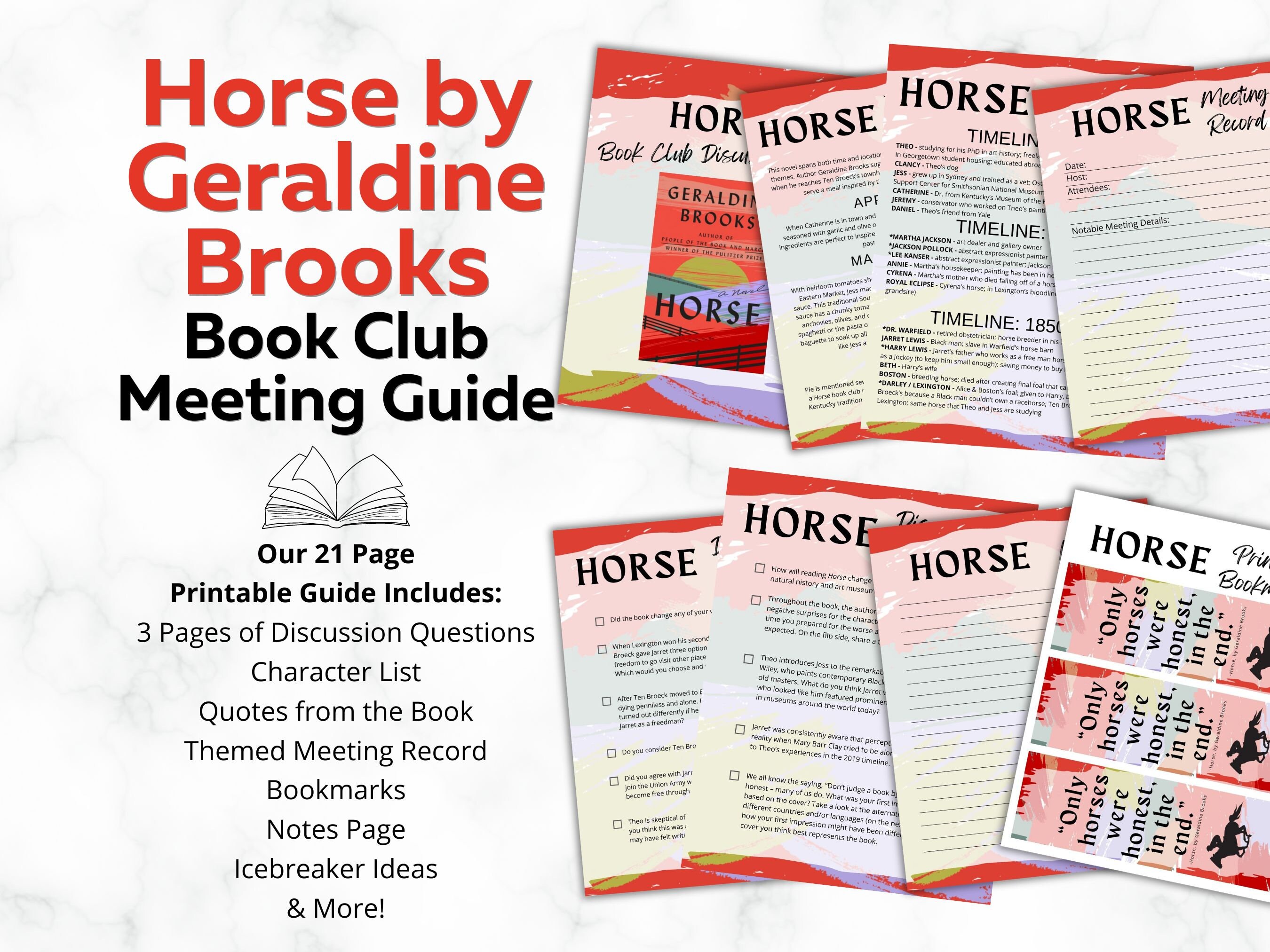 Horse Book Club Guide: Horse by Geraldine Brooks Discussion Questions