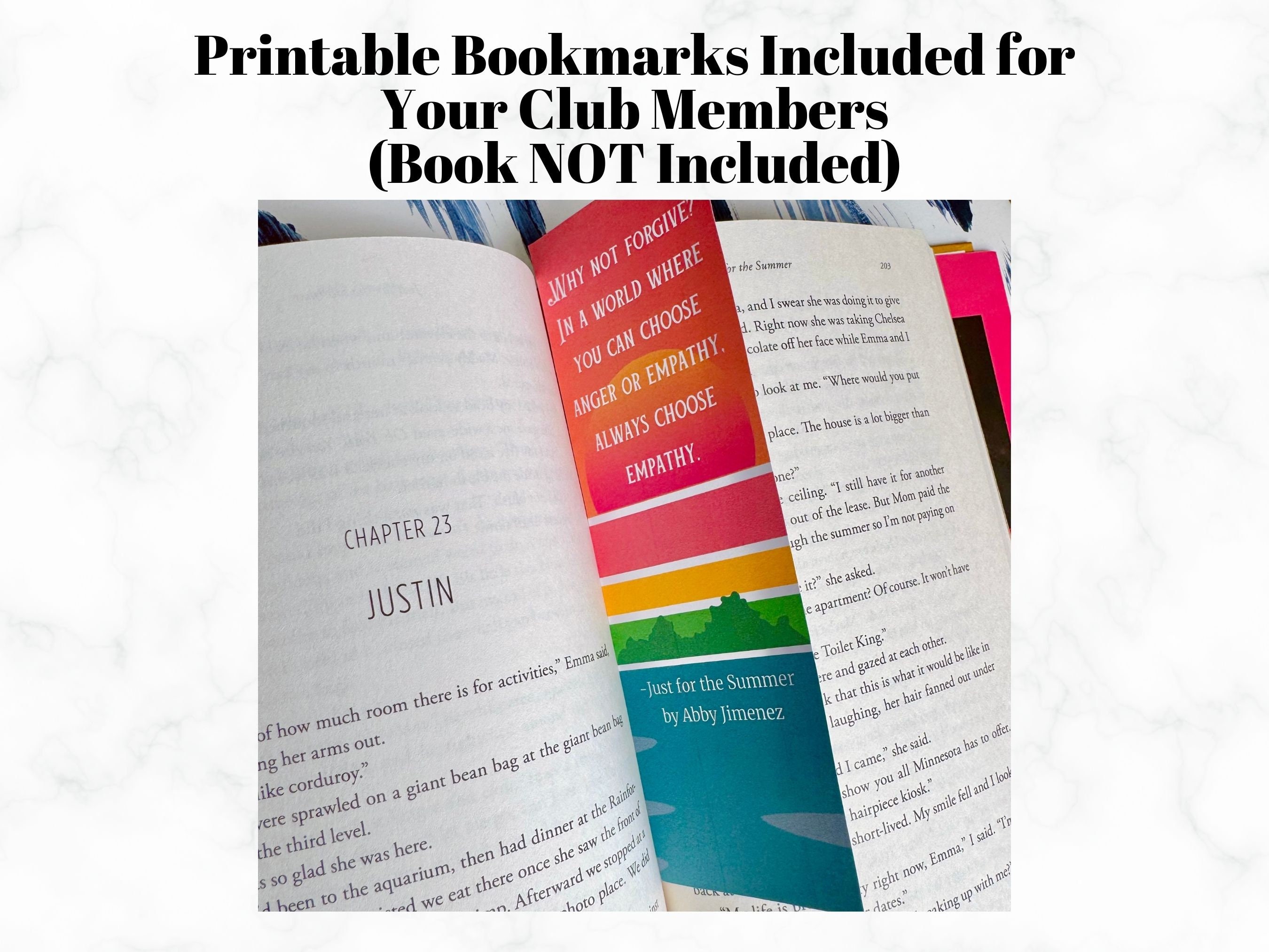 Just for the Summer Book Club Guide: Just for the Summer by Abby