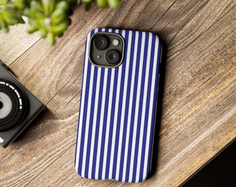 Blue White Striped Phone Case Cover