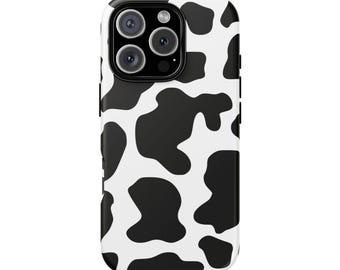 Custodia per telefono con stampa di mucca nera per iPhone Samsung Google