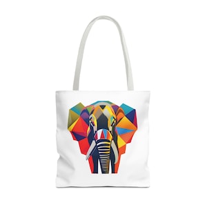 Tote White Elephant Reusable Large 18&quot;*18&quot; Bag Black or White Handle.