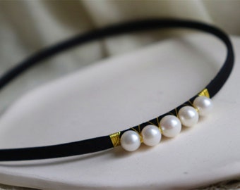 Pearl Headband | Wedding Hair Accessories | Bridal Headband | Thin headband | Wedding Head Piece | Freshwater Pearl | Beaded Hairbands