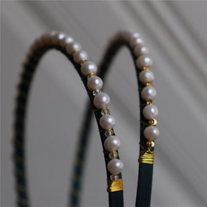 Pearl Headband | Wedding Hair Accessories | Bridal Headband | Thin headband | Wedding Head Piece | Freshwater Pearl | Beaded Hairbands