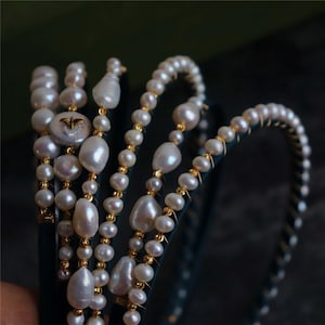 Pearl Headband | Wedding Hair Accessories | Bridal Headband | Thin headband | Wedding Head Piece | Freshwater Pearl | Beaded Hairbands