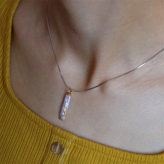 Collar De Plata 925 Con Perlas Violetas Y Colgante De Hoja - Nuevo Con Etiquetas