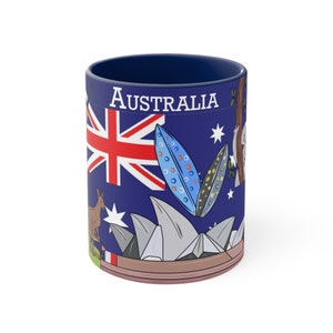 Australian mug, Australia-inspired Mug, Australian design, Travel, Desk Mug, Perfect Gift, Custom mug, Unique Design Accent Coffee Mug, 11oz