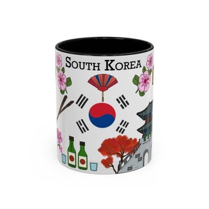 South Korean Mug, South Korea-inspired Mug, Korean culture, Travel, Perfect Gift, Custom Designed, Unique Design Accent Coffee Mug, 11oz