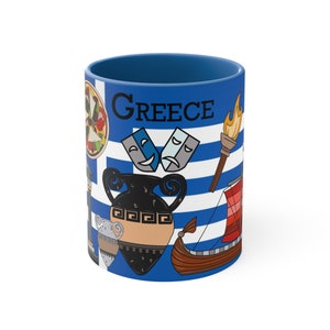 Greece mug, Greek-inspired Mug, Greek design, Travel, Desk Mug, Perfect Gift, Custom Designed, Unique Design Accent Coffee Mug, 11oz