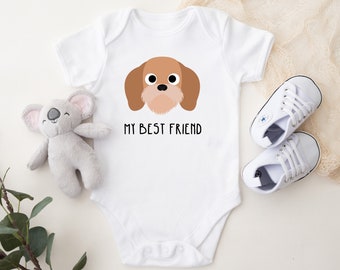 Basset baby onesie® - Cute dog baby onesie® - Personalized dog baby onesie® - Dog best friend baby onesie® - Gerber onesie®
