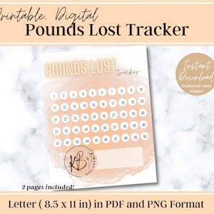 Printable, Digital Pounds Lost Tracker
